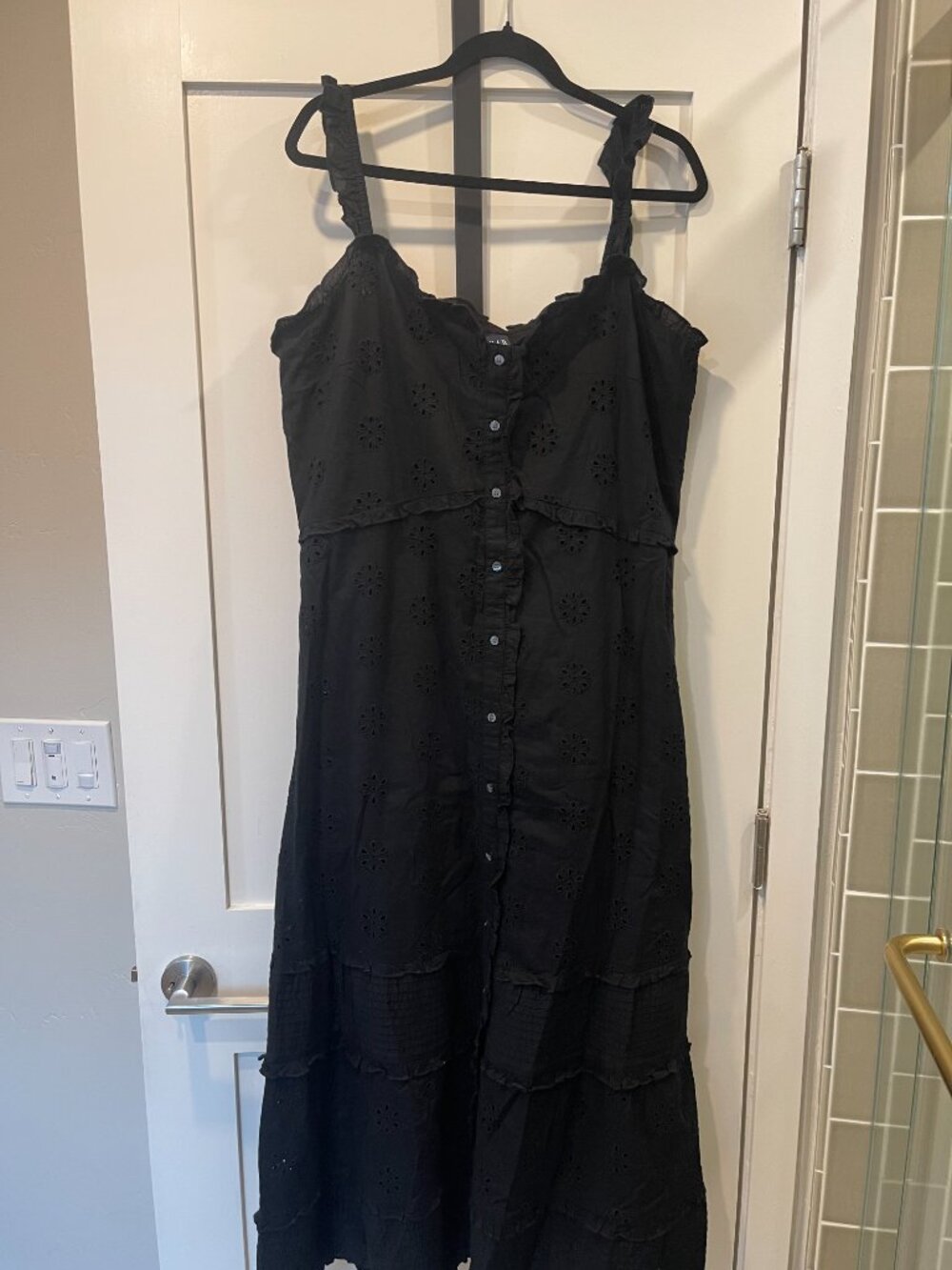 New GAP Black Eyelet Dress SZ XL